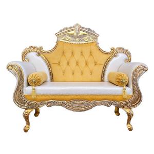 Canapé/Canapé-lit de luxe moderne pour cérémonie de mariage, style trône royal, pour mariage asiatique, doré poli et sculpté - Product Image 2