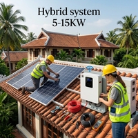 Kit Système Solaire Hybride Haute Efficacité Tier 1 5KW-15KW avec Moniteur Intelligent via Application, Système Solaire Monophasé ou Triphasé