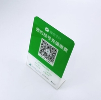 Forme en L personnalisée en usine avec présentoir de signalisation en acrylique QR avec porte-enseigne en acrylique à code à barres