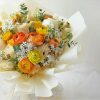 Papier d'emballage pour fleurs de qualité supérieure, fait main, recouvert de résine, imperméable, recyclable, pour l'emballage de bouquets et l'art cadeau