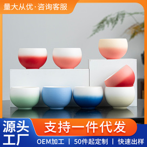 Gradient Ceramic Scented Candle Egg Shaped <b>Soy</b> <b>Wax</b> Minimalist Style For Home Bedroom Atmosphere Enhancement - Product Image 5