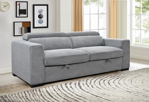 Divano Letto Convertibile con Letto Estraibile, Moderno Divano Trasformabile con Poggiatesta Regolabile, Rivestimento in Tessuto, Stile Hotel per Soggiorno - Product Image 2