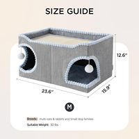 Modernes Winter-Katzen- und Hundehaus, extra breit, mit abnehmbarem Polyester-Oberteil, faltbare Katzenhöhle, Unterhaltung für mehrere Katzen/Hunde