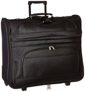 Rolling suit Garment <b>Bag</b> with logo Wheeled <b>Luggage</b> <b>Case</b> for travel Black - Product Image 1
