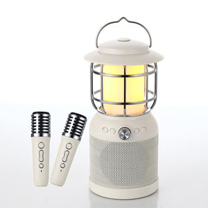 FANSBE Tente de camping en plein air, fête, portable, 2 microphones, <span class=keywords><strong>karaoké</strong></span>, haut-parleur Bluetooth avec lanterne de camping à LED - Product Image 1
