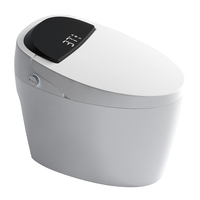 WC intelligent PLMR A5 moderne en céramique allongé avec commande vocale, chasse d'eau automatique, séchage à l'air, fixation au sol et évacuation en S
