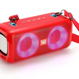 TG641便携式BT低音炮立体声扬声器包式RGB发光二极管10w网眼户外塑料热卖3.7伏辅助迷你扬声器