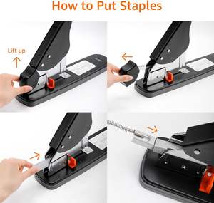 Engrapadora Manual Negra 0484 <span class=keywords><strong>de</strong></span> Alta Resistencia para <span class=keywords><strong>Oficina</strong></span>, Engrapadora <span class=keywords><strong>Grande</strong></span> y Reforzada con Capacidad para 120 Hojas - Product Image 5