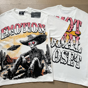 T-shirts imprimés en coton 100% de haute qualité, streetwear Y2K, coupe régulière, vêtements pour hommes, émotion mixte - Product Image 2
