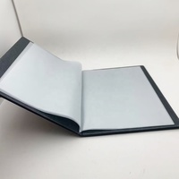 Logo doré personnalisé en cuir PU couverture rigide de menu de restaurant 10 poches en pvc livre de menu en cuir gris