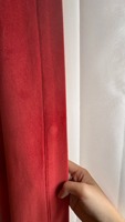 Gorden Jendela Mewah ZSTARR dari Kain Beludru Merah Lembut untuk Ruang Tamu, Kain Tebal dengan Lipatan Pinch Pleated, Dekorasi Rumah Villa