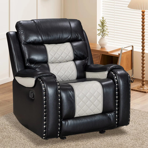 Sofá Reclinable de Cuero Extensible Moderno con Estructura de Madera para Sala de Estar, Cine en Casa y Relajación - Product Image 1