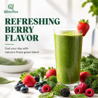 Qbioflex Promotion Exceptionnelle Poudre Super Alimentaire Verte OEM Marque Privée Enzymes Digestives Suppléments Poudre Superalimentaire Naturelle