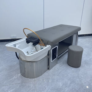 Cama de Champú Moderna de Lujo para Salón de Belleza, Masaje Tailandés, 3 Ajustes de Presión, Lavabo de Cerámica, Esponja de Alta Densidad, para Salón de Uñas <span class=keywords><strong>y</strong></span> <span class=keywords><strong>Hotel</strong></span> - Product Image 3