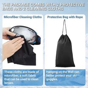 2 ensembles de étuis pour lunettes de ski, étui pour lunettes de neige, EVA semi-rigide avec sac pour lunettes de ski et chiffon de nettoyage, support de rangement pour lunettes de sport - Product Image 5