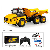 Huina 1553 11 Canales 2.4GHz Escala 1/16 Camión Volquete RC de Juguete, Vehículo de Construcción, Camión Articulado RC, Juguete de Vehículo de Construcción