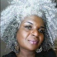 Perruques afro-américaines bouclées crépues grises mélangées, gris argenté naturel avec mèches poivre et sel, perruques argentées