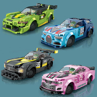 Bloques de Construcción Compatibles para Niños, Rompecabezas de Auto, Ensamblaje de Piezas Pequeñas, Modelo de Auto Deportivo, Juguetes de Carreras