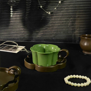 Creative Simple Afternoon Tea <b>Ceramic</b> Mug Retro Exquisite Breakfast Coffee <b>Cup</b> and Plate - Product Image 3
