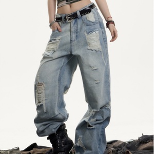 I <span class=keywords><strong>Jeans</strong></span> <span class=keywords><strong>larghi</strong></span> da donna della migliore ragazza indossano pantaloni in Denim <span class=keywords><strong>larghi</strong></span> a vita media elastici - Product Image 3