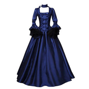 Vestido Gótico <span class=keywords><strong>Medieval</strong></span> Victoriano con Encaje y Parches, Disfraz de Bruja para Halloween, Fiesta de Disfraces, Cuello Cuadrado, Manga Abullonada, Vestido Largo - Product Image 6