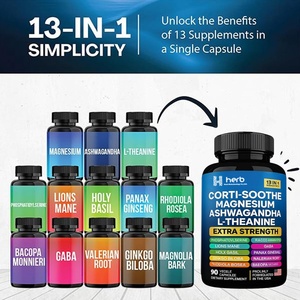 Capsule de magnésium pour femmes et hommes avec Ashwagandha et L-Théanine pour le soutien du sommeil et le soulagement du stress, disponible en marque privée OEM/ODM - Product Image 2