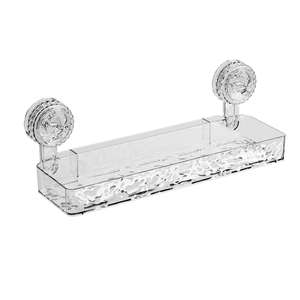 Étagère de rangement en plastique à ventouse pour salle de bain murale <span class=keywords><strong>sans</strong></span> trous de perçage Support de rangement - Product Image 1