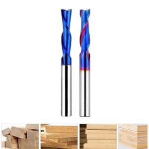 2pcs <span class=keywords><strong>2</strong></span>-kênh <span class=keywords><strong>2</strong></span> Flutes <span class=keywords><strong>Helix</strong></span> góc trên thấp hơn cắt xoắn ốc CNC khắc phay đầu cắt để cắt vật liệu khác nhau - Product Image 4