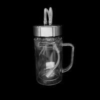 Bouteille d'ozone en verre à double paroi de haute qualité avec bulleur en acier inoxydable pour eau/huile, capacité 520 ml, garantie 1 an