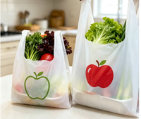 Sacs en plastique personnalisables pour le shopping, sacs en forme de T-shirt, sacs en plastique imprimés sur mesure