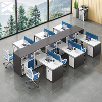 Bureau de travail au design moderne, mobilier de bureau, table de bureau, taille standard, poste de travail pour 4 personnes, bureau modulaire de bureau