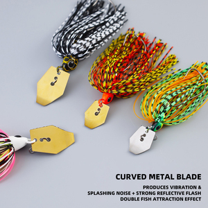 Leurre Spinner Métallique 7g-21g avec Jupe en Caoutchouc, Leurre Artificiel Wobbler Buzzbait Cuillère de Jigging, 6 Couleurs pour la Pêche au Bar, à la Perche et au Brochet - Product Image 4