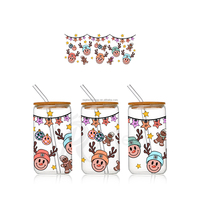 Diseños de dibujos animados personalizados UV para DTF Cup Wraps Transfers 20oz 16oz Transferencia de calor Etiqueta impermeable para tazas Vasos