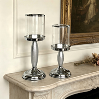 Porte-bougie Hurricane, élégant chandelier à tige haute, bougie pilier en option, taille et finition personnalisables pour table de mariage et décoration intérieure