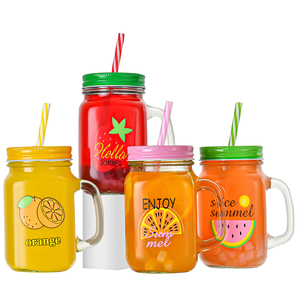 Supply Low Price Beverage Liquid Water Bottle Glass <strong>Mason</strong> <strong>Jar</strong> for Canning With <strong>Plastic</strong> Lid - Product Image 1