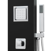 Panneau de douche thermostatique à double poignée LANO, style moderne classique, en alliage d'aluminium brossé