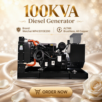 Fabricant professionnel de générateurs diesel à vendre, type ouvert, 100 kVA, commutateur de transfert automatique, 380 V, 400 V, 415 V