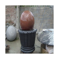 Fontaine d'eau sphérique en granit naturel pour jardin extérieur, fontaine à boule de pierre rotative