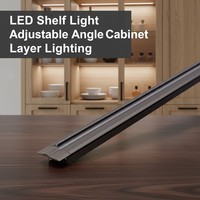Barre de profilé LED en aluminium pour éclairage encastré d'angle réglable pour étagères et armoires YB1005-32-1