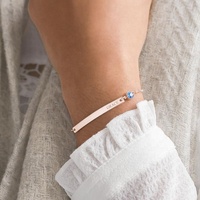 QIUHAN acier inoxydable or nom Bracelet barre personnalisé pierre de naissance barre Bracelet
