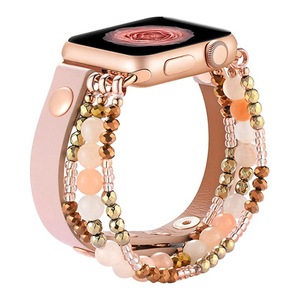 <span class=keywords><strong>Bracelet</strong></span> élégant fait main en <span class=keywords><strong>cuir</strong></span> et perles pour <span class=keywords><strong>Apple</strong></span> <span class=keywords><strong>Watch</strong></span> Series 10 9 8 <span class=keywords><strong>7</strong></span> SE - Product Image 2