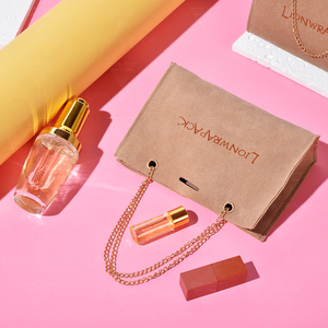 Lionwrapack yeni lüks tasarım özel logo baskılı küçük zarf flap süet takı çanta kadife torbalar ile yay-düğüm - Product Image 6