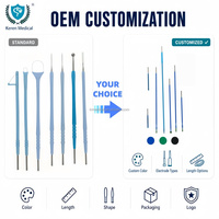 Electrodo desechable de ESU con punta de tungsteno para procedimientos de corte y coagulación, disponible para OEM, suministro directo de fábrica.
