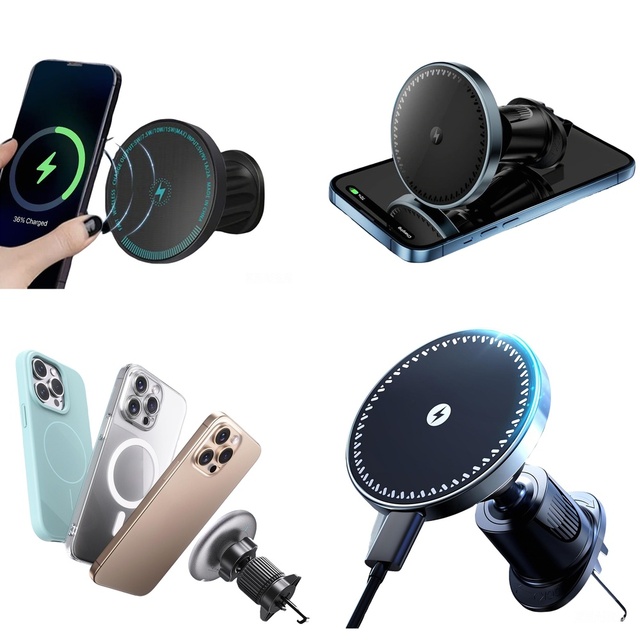 Electronics Products 2026 Hot Trend Magnetic Wireless Charger Air Vent Car Mobile Phone Holder for iPhone 17 Pro Max 16 15 14