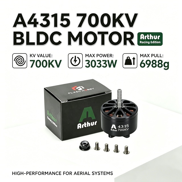Powerful A4315 700KV Outrunner Motor High Torque for 13-15" Props 3-12S for FPV Freestyle Heavy-Lift Drones & RC Airplanes