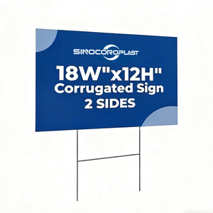 Forma personalizada PP tablero de señal de plástico corrugado impresión <span class=keywords><strong>Coroplast</strong></span> Yard signos 18x24 H estacas publicidad al aire libre - Product Image 2