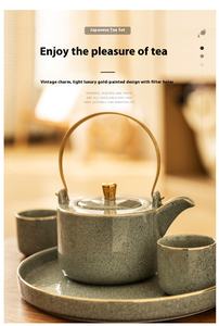 Nuevo juego de té de cerámica de estilo chino al por mayor con tetera y tazas de <span class=keywords><strong>filtro</strong></span>, lujo ligero retro, OEM/ODM personalizable - Product Image 2
