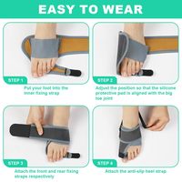 Penyangga Bunion Nilon yang Dapat Disesuaikan 2Pcs Korektor Bunion Wanita Pria Pelurus Jari Kaki Besar Pelat Fiksasi 2-Sudut Anti-Selip Ganda
