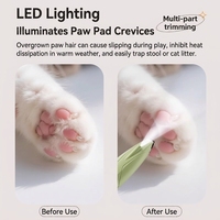 Tondeuse à poils pour pattes d'animaux rechargeable, tondeuse électrique pour le toilettage des pattes des chiens et des chats avec lumière