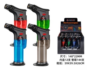 Briquet à flamme jet coupe-vent rechargeable, torche électronique pour cigares et barbecue - Product Image 1